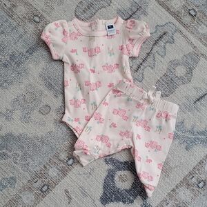 Janie and Jack Baby Girls Pink Tent Outfit Matching Set Newborn